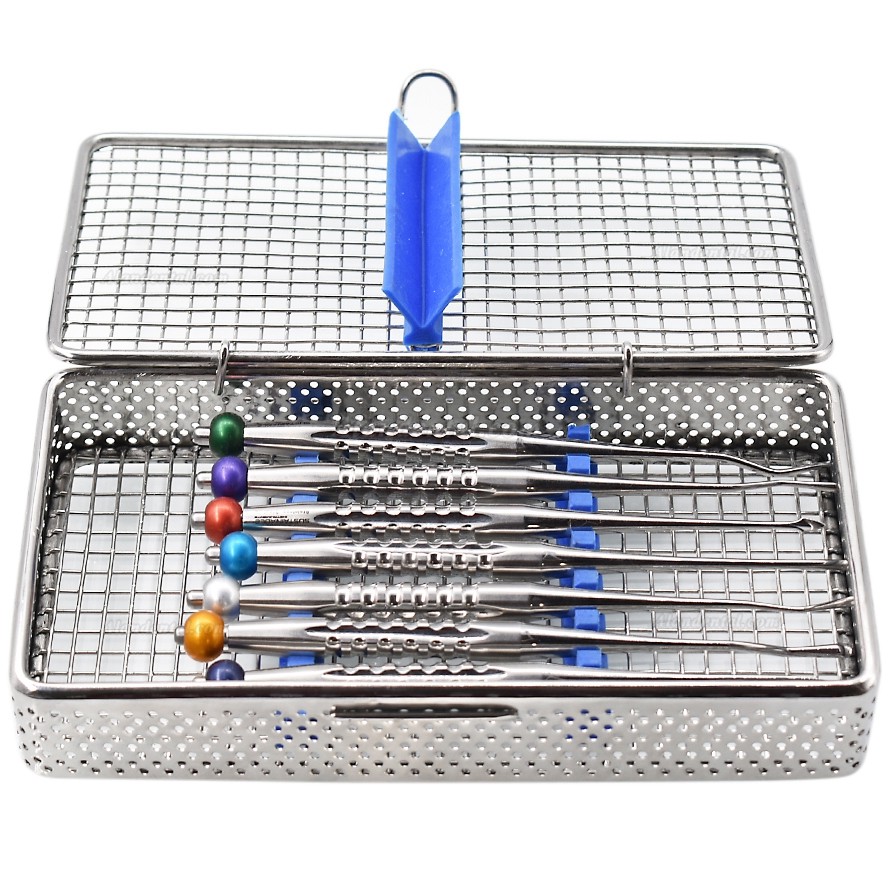 7 Pcs/Kit Tooth Extracting Elevator Dental Extraction Root Minimally Invasive Tooth Extracting Tools With Disinfection Box